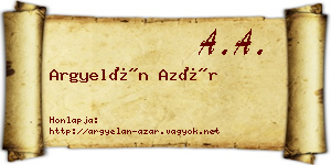 Argyelán Azár névjegykártya